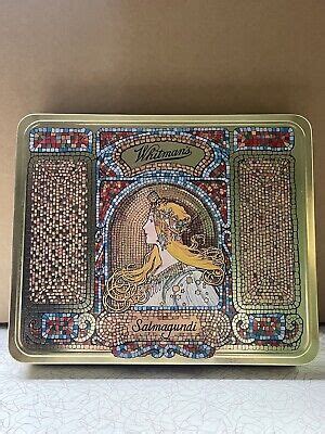 whitman's candy box metal salmagundi|whitman's art nouveau tin box.